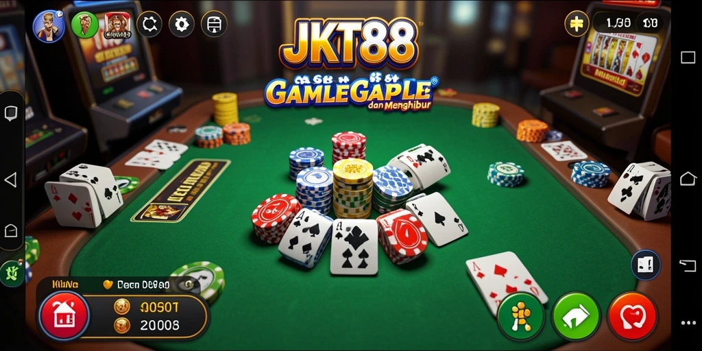 Gameplay seru dalam JKT88, menunjukkan suasana Gaple yang menyenangkan.