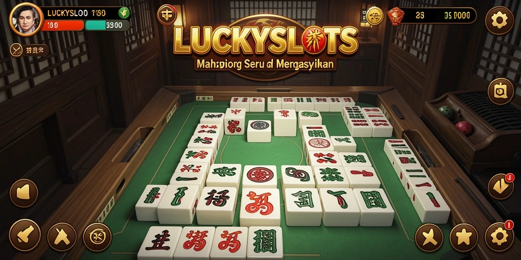 Screenshot gameplay <strong>LUCKYSLOTS</strong> menampilkan momen menegangkan saat menyusun kartu Mahjong.