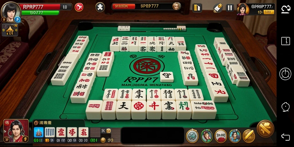 Screenshot RPRP777 menampilkan gameplay Mahjong yang menantang.