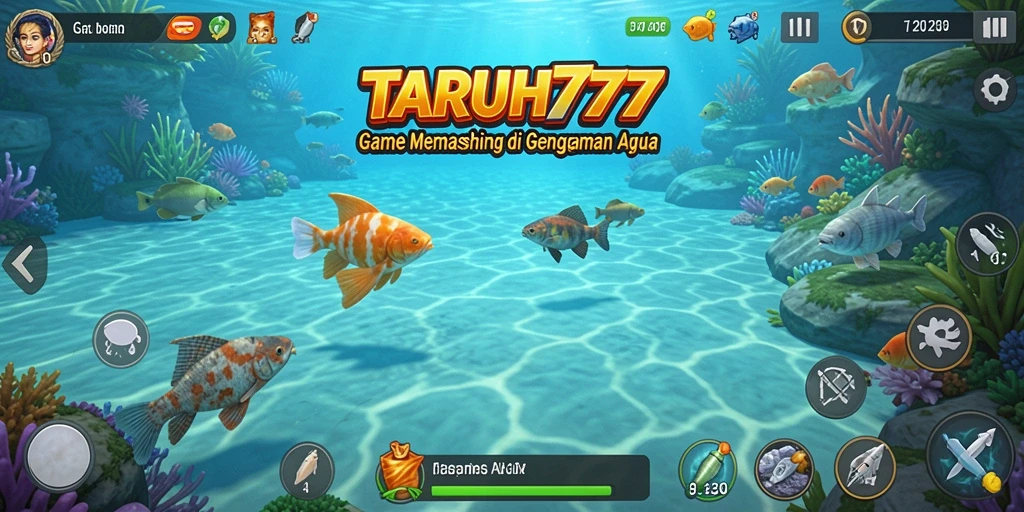 Screenshot gameplay TARUH777 dengan aksi memancing yang realistis dan menantang.